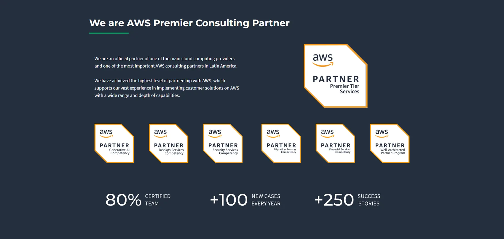 AWS Premier Consulting Partner, with the competencies that back it.