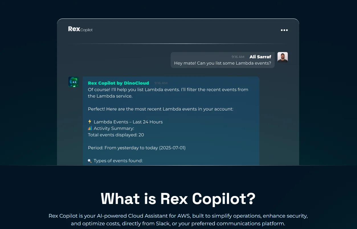 What Rex Copilot is, in the product's own words